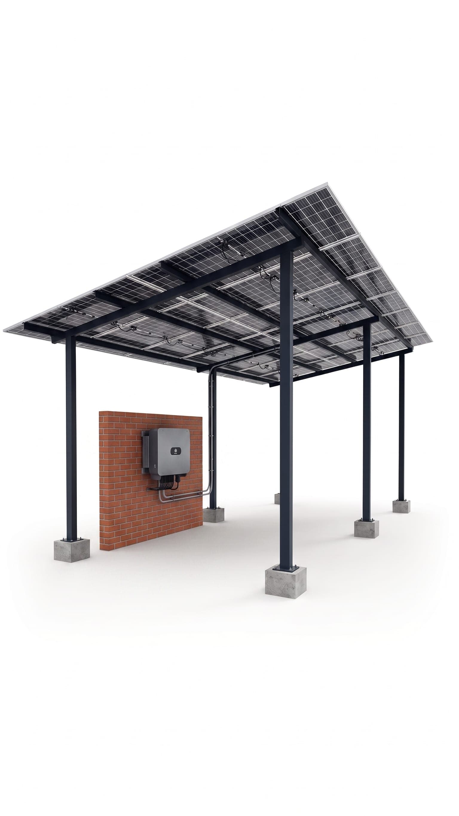 Garagem com estrutura de energia solar